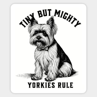 Yorkies Rule Vintage Aesthetic Dog Lover Statement Sticker